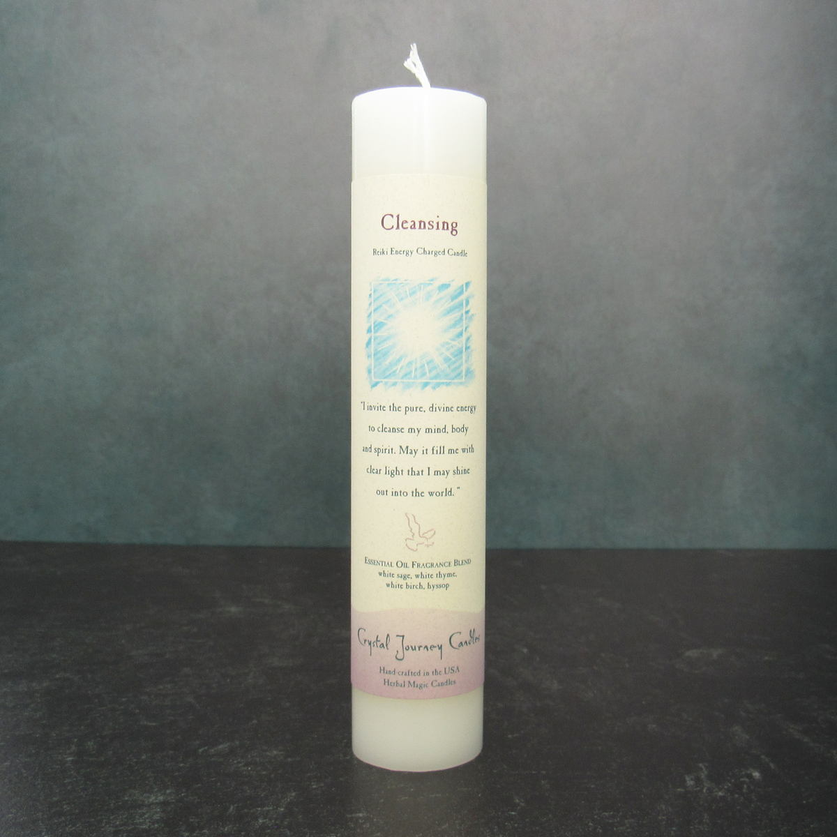 Crystal Journey Herbal Magic Pillar Candle – Reiki Charged, Scented, 7" Tall X 1.5" Wide, Single