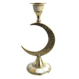 Brass Crescent Moon Candle Holder