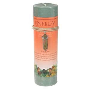 Energy Pillar Candle with Unakite Pendant