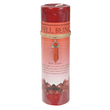Well Being Pillar Candle with Red Jasper Pendant