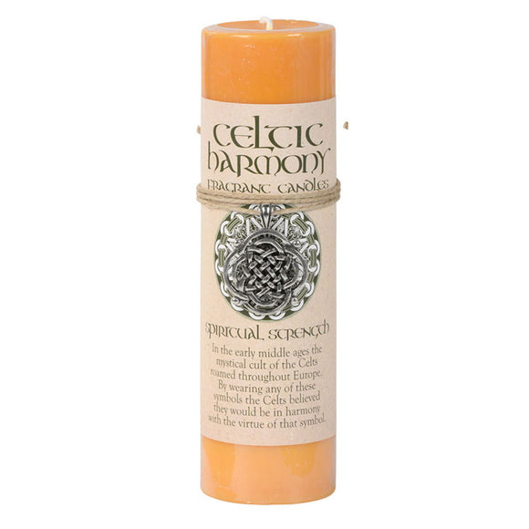 Celtic Harmony Pillar Candle with Pewter Pendant (Spiritual Strength)