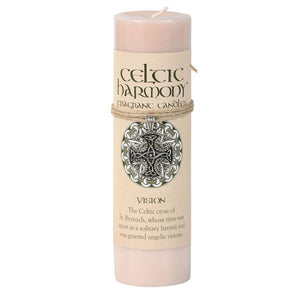 Celtic Harmony Pillar Candle with Pewter Pendant (Vision)