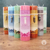 Love Pillar Candle with Rose Quartz Pendant