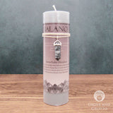 Balance Pillar Candle with Snowflake Obsidian Pendant