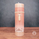 Clarity Pillar Candle with Pink Aventurine Pendant