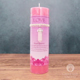 Love Pillar Candle with Rose Quartz Pendant