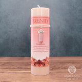 Serenity Pillar Candle with Rhodonite Pendant