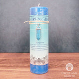 Strength Pillar Candle with Turquoise Pendant
