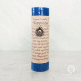 Happiness Pillar Candle with Pewter Pendant