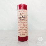 Love Pillar Candle with Pewter Pendant