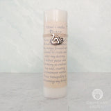 Peace Pillar Candle with Pewter Pendant