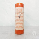 Strength Pillar Candle with Pewter Pendant
