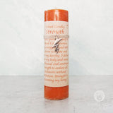 Strength Pillar Candle with Pewter Pendant