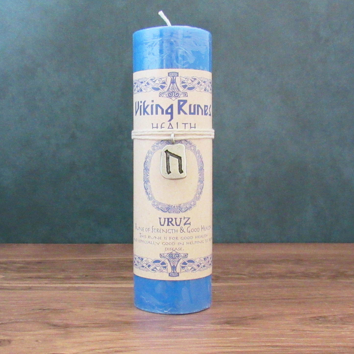 Viking Rune Pillar Candle with Uruz (Health) Pendant