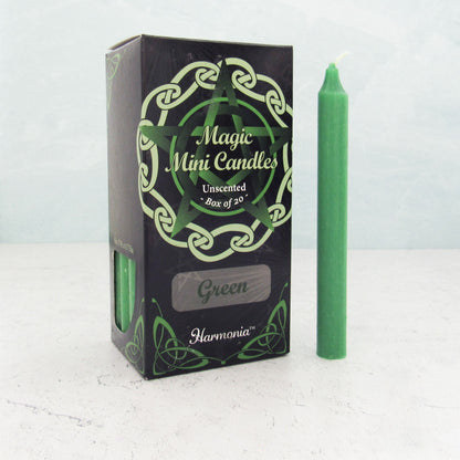 Green Mini Candles (Box of 20)