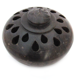 Dark Stone Dish with Lid Raindrops