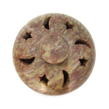 Carved Stone Dish with Lid Moons and Stars