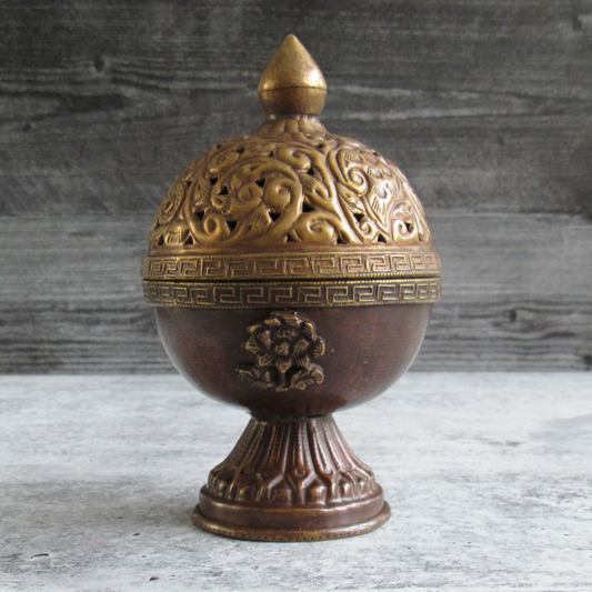 Antiqued Tibetan Style Incense Burner