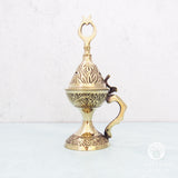 Brass Incense Burner with Hinged Lid