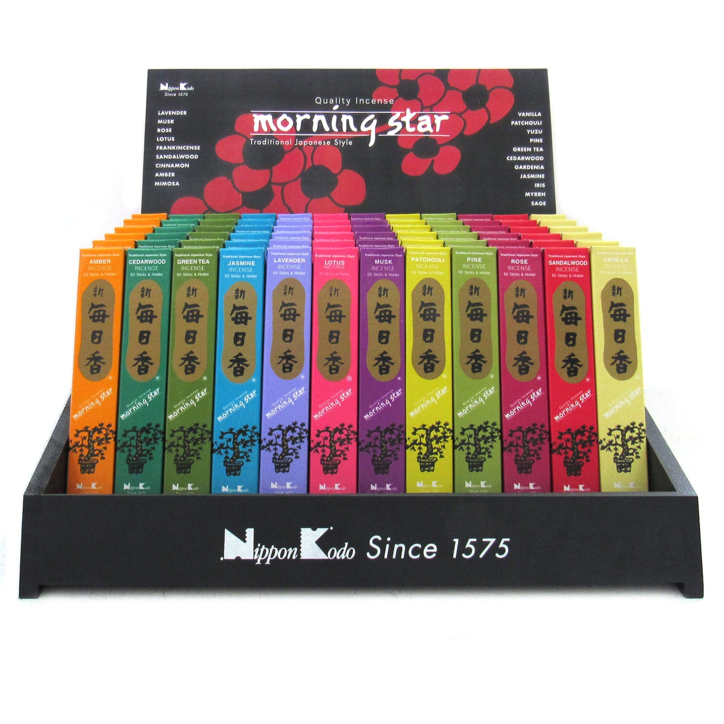 Morning Star Incense - Amber (Box of 50 Sticks with Holder)