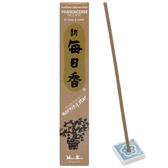 Morning Star Incense - Frankincense (Box of 50 Sticks with Holder)