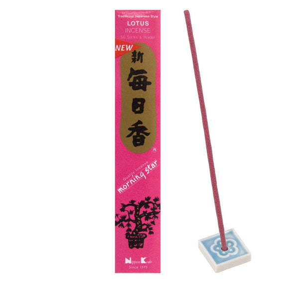 Morning Star Incense - Lotus (Box of 50 Sticks with Holder)