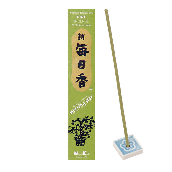 Morning Star Incense - Pine (Box of 50 Sticks with Holder)