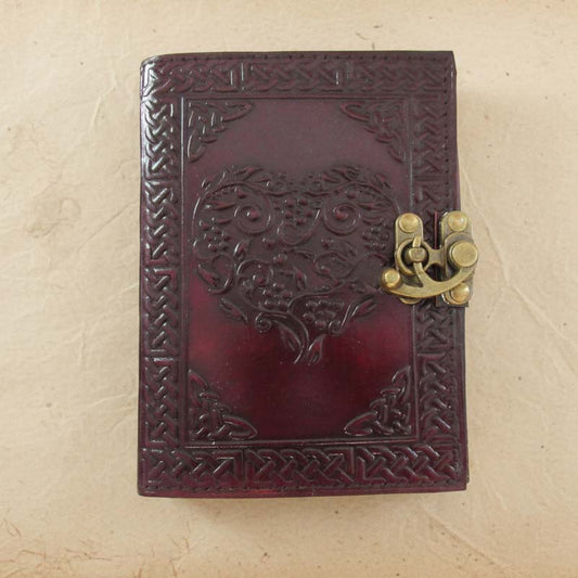 Celtic Heart Leather Journal with Latch
