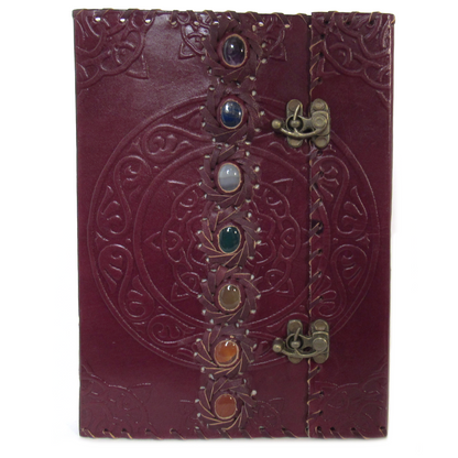 Seven Chakras Leather Journal (10x7 Inches)