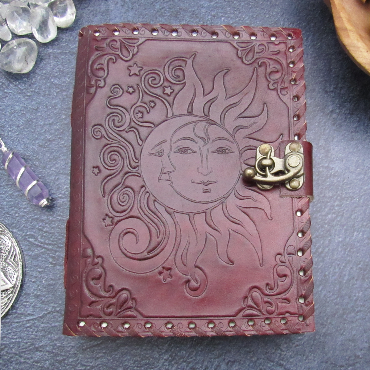 Sun and Moon Leather Journal with Latch – Grove and Grotto
