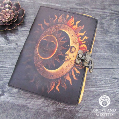 Sun and Moon Journal with Aged Paper