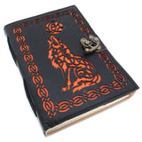 Wolf and Moon Cutout Leather Journal