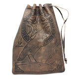 Raven and Pentagram Leather Tarot Bag