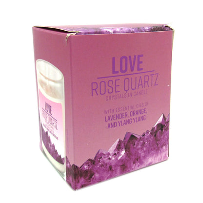 Love (Rose Quartz) Crystal Energy Candle - 10 oz