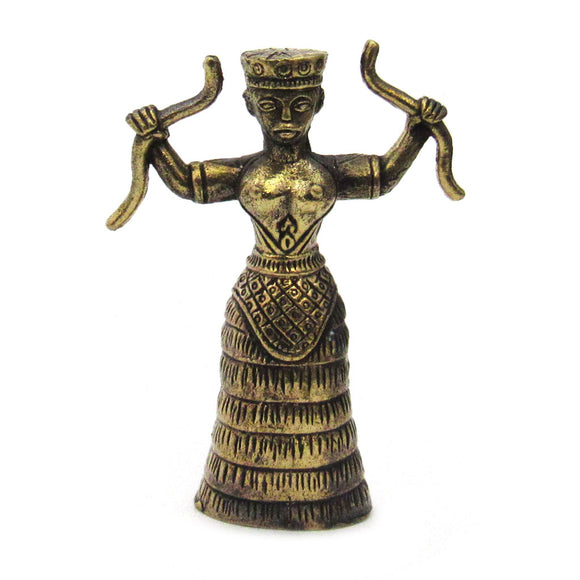 Snake Goddess Mini Figurine (Brass)