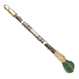 Money Drawing Wand with Santa Muerte (Green Aventurine)