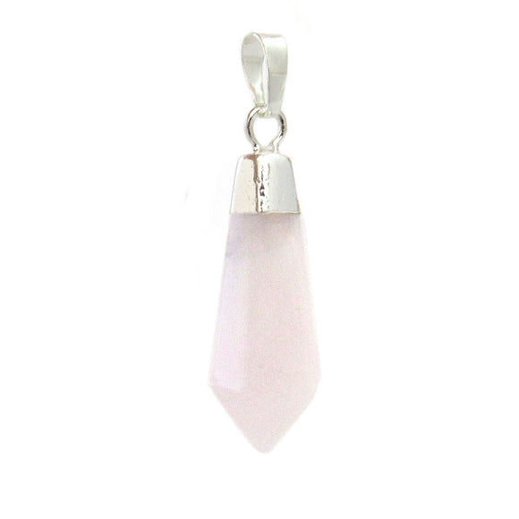 Rose Quartz Diamond-Shaped Pendant