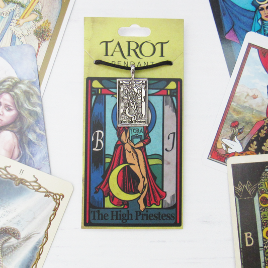 Tarot Card Pewter Pendant - The High Priestess