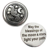 Moon & Stars Pewter Pocket Stone (Choose Style) May the blessings of the moon & stars light your path