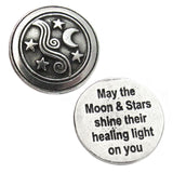 Moon & Stars Pewter Pocket Stone (Choose Style) May the moon & stars shine their healing light on you