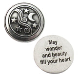 Moon & Stars Pewter Pocket Stone (Choose Style) May wonder and beauty fill your heart