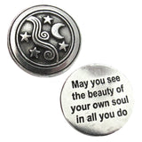 Moon & Stars Pewter Pocket Stone (Choose Style) May you see the beauty of your own soul in all you do