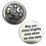 Moon & Stars Pewter Pocket Stone (Choose Style) May you shine brightly even when no one sees