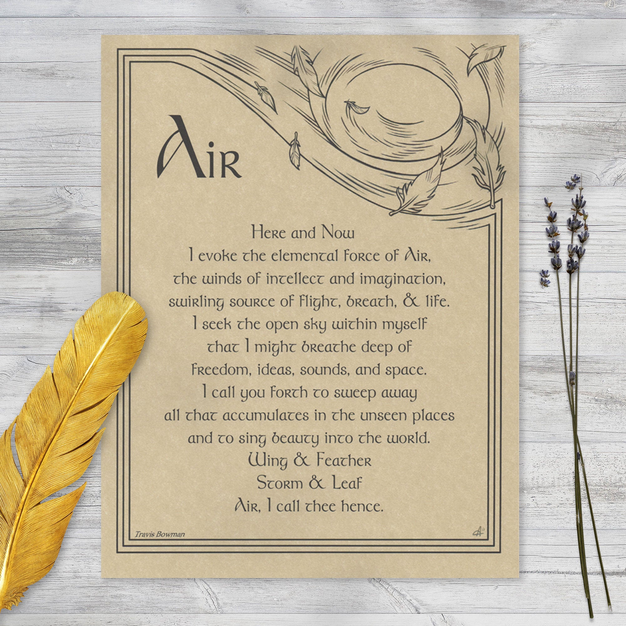 Air Evocation Parchment Poster (8.5