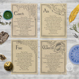 Set of Four Elements Parchment Posters (8.5" x 11")