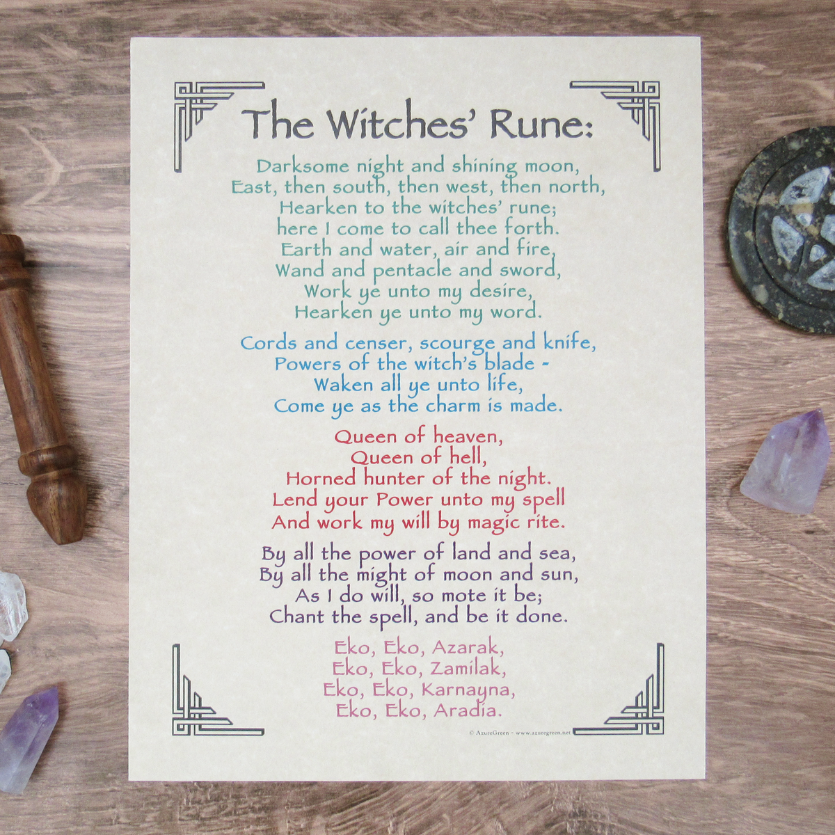Witches Rune Song The Witches' Rune Parchment Poster (8.5
