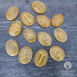 Yellow Agate Witches Runes Set