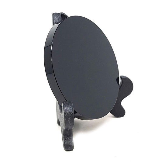 Black Scrying Mirror with Stand