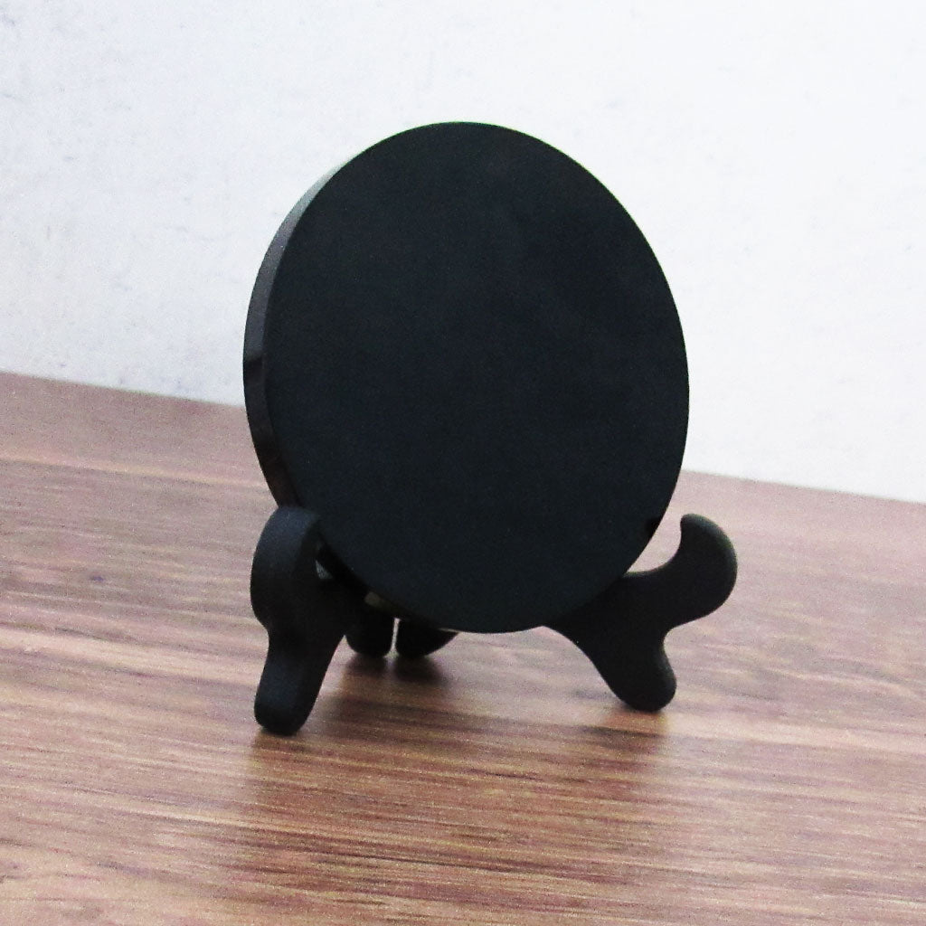 Black Scrying Mirror with Stand