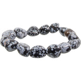 Tumbled Snowflake Obsidian Bracelet